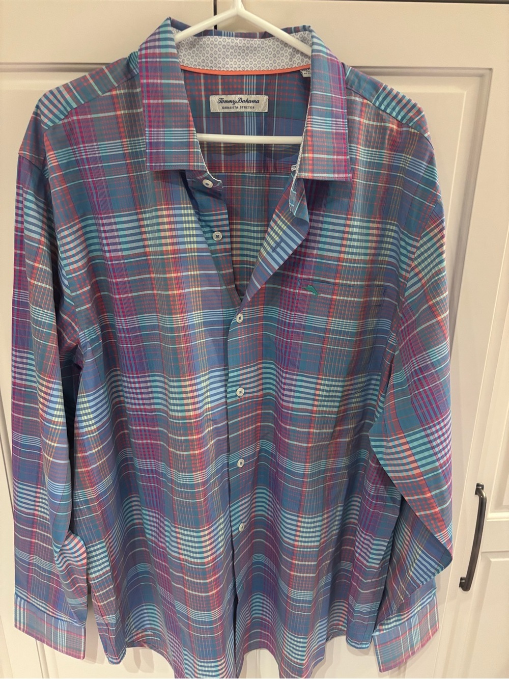 Tommy Bahama Men's Blue & Purple Plaid Button-Up Shirt 2xlt